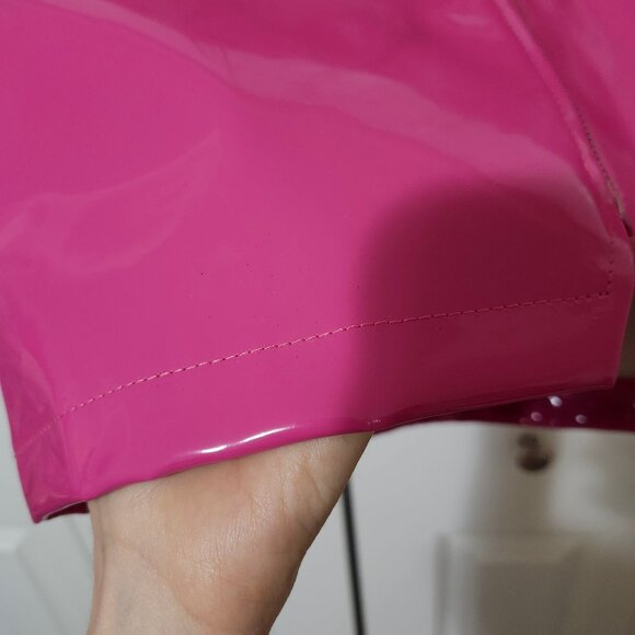 Barbie core Pink Vinyl Pencil Skirt with Silver Hardware - Picture 5 of 8